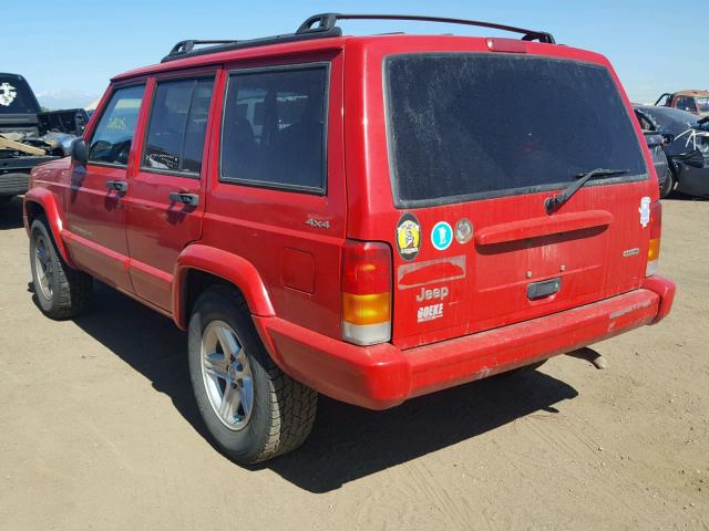 1J4FF58S71L630538 - 2001 JEEP CHEROKEE C RED photo 3