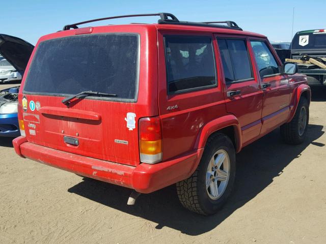 1J4FF58S71L630538 - 2001 JEEP CHEROKEE C RED photo 4