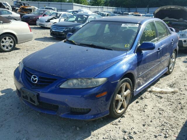 1YVHP80D655M10452 - 2005 MAZDA 6 S BLUE photo 2