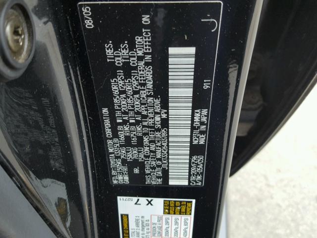 JTLKT334264037895 - 2006 TOYOTA SCION XB შავი ფოტო 10