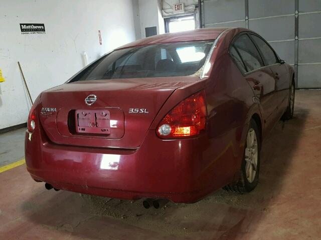 1N4BA41E34C868267 - 2004 NISSAN MAXIMA SE MAROON photo 4