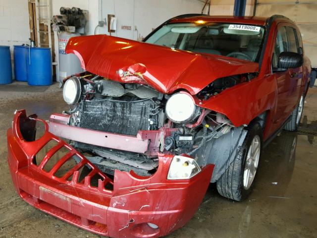 1J8FT47W67D190496 - 2007 JEEP COMPASS RED photo 2