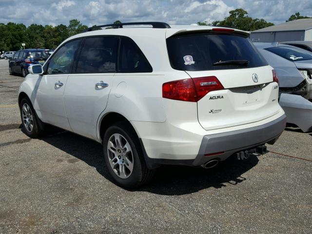 2HNYD28358H530533 - 2008 ACURA MDX TECHNO WHITE photo 3