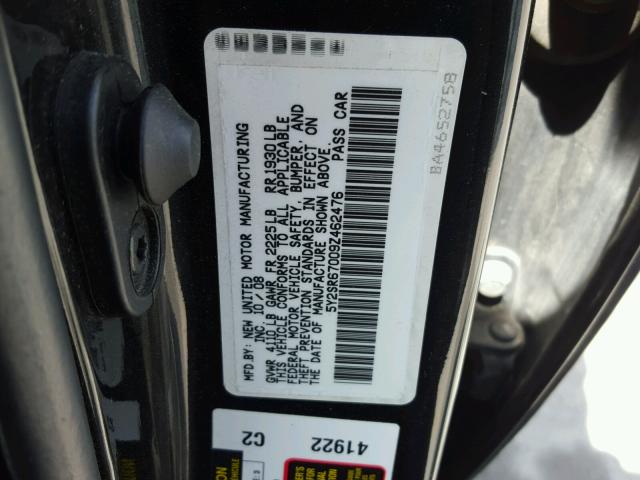 5Y2SR67009Z462476 - 2009 PONTIAC VIBE GT BLACK photo 10