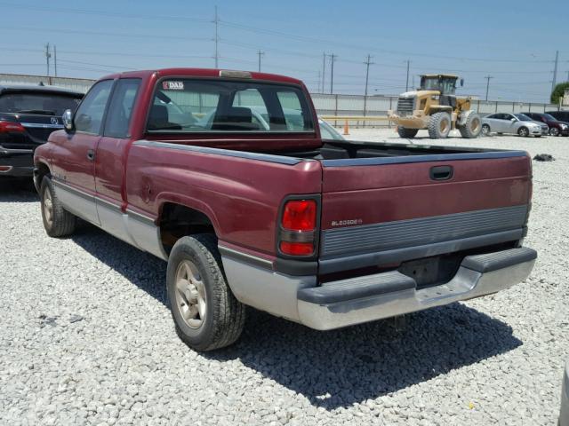 3B7HC13Y7TG154853 - 1996 DODGE RAM 1500 MAROON photo 3