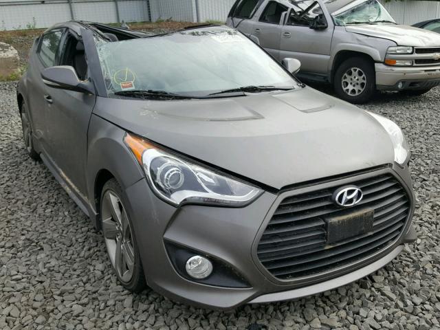 KMHTC6AE0EU198351 - 2014 HYUNDAI VELOSTER T GRAY photo 1