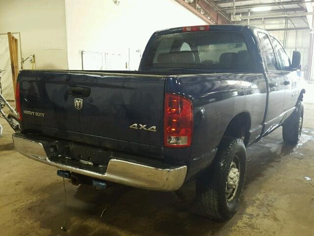 3D7KS28DX5G828796 - 2005 DODGE RAM 2500 S BLUE photo 4