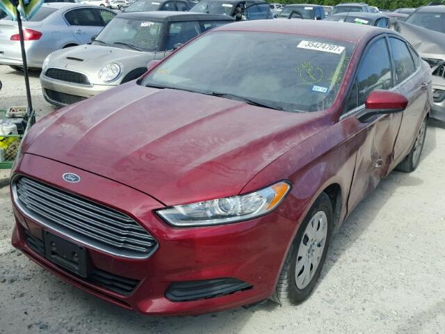 3FA6P0G70ER193112 - 2014 FORD FUSION S RED photo 2