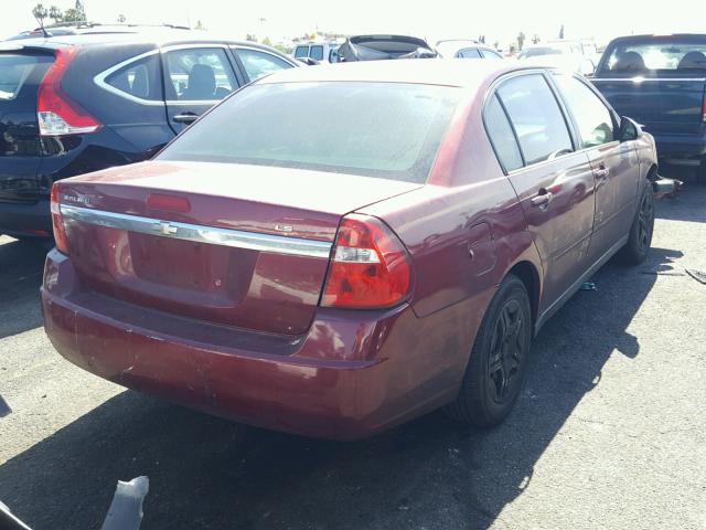 1G1ZS58F87F228481 - 2007 CHEVROLET MALIBU LS RED photo 4