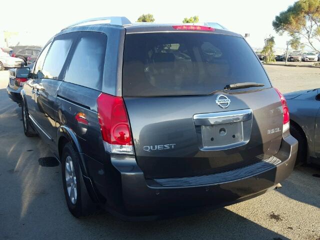 5N1BV28U77N104801 - 2007 NISSAN QUEST S GRAY photo 3