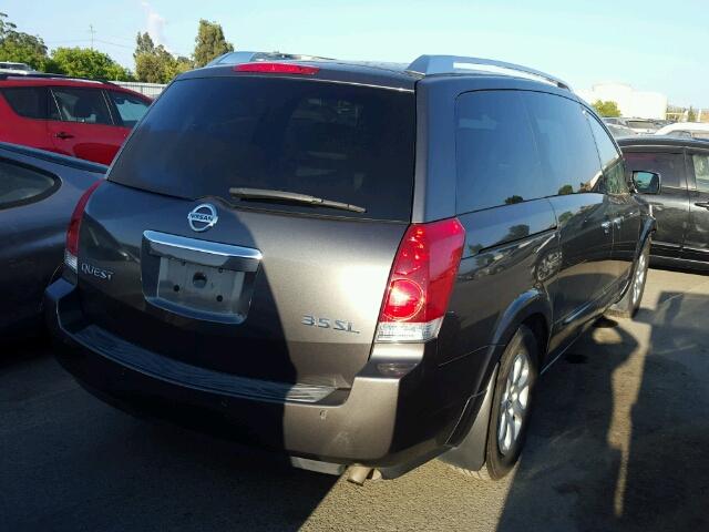 5N1BV28U77N104801 - 2007 NISSAN QUEST S GRAY photo 4