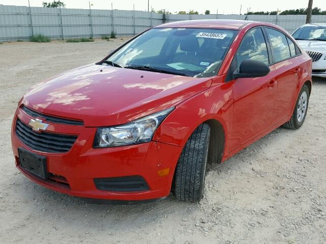 1G1PA5SHXE7485833 - 2014 CHEVROLET CRUZE RED photo 2