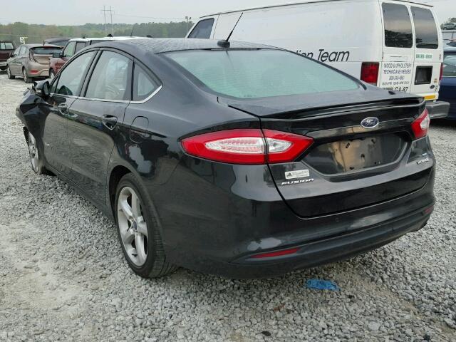 3FA6P0LU0DR283516 - 2013 FORD FUSION SE BLACK photo 3