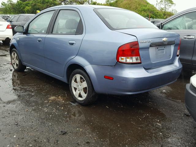 KL1TD56686B678283 - 2006 CHEVROLET AVEO BASE Bleu photo 3