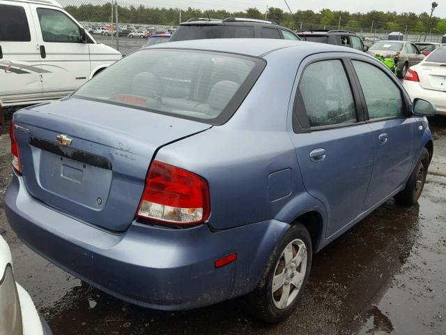 KL1TD56686B678283 - 2006 CHEVROLET AVEO BASE Bleu photo 4