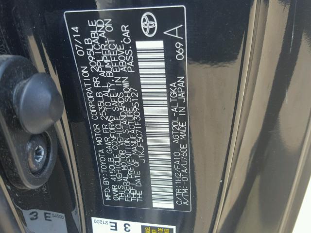 JTKJF5C71F3095127 - 2015 TOYOTA SCION TC 黑色 照片 10