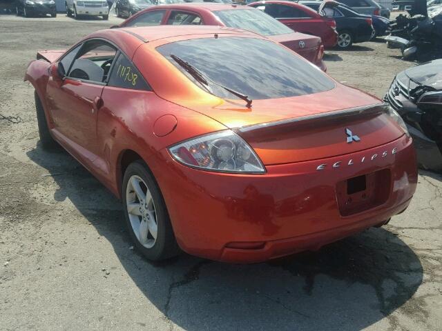 4A3AK24F87E012173 - 2007 MITSUBISHI ECLIPSE GS ORANGE photo 3