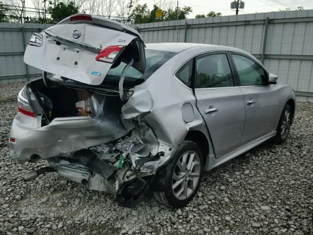 3N1AB7APXEY305430 - 2014 NISSAN SENTRA S SILVER photo 4