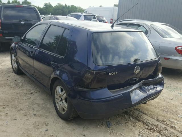 9BWGK61J934010418 - 2003 VOLKSWAGEN GOLF GLS BLUE photo 3