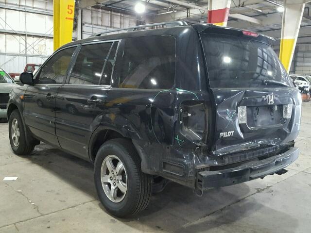 2HKYF18676H520644 - 2006 HONDA PILOT EX BLACK photo 3