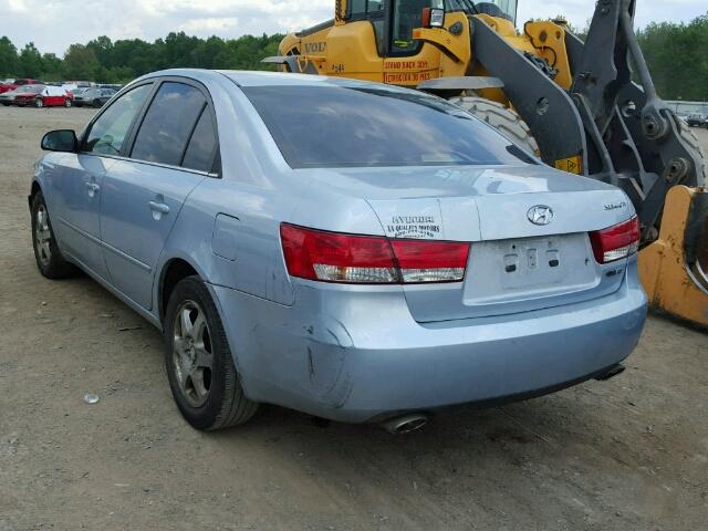 5NPEU46F87H171248 - 2007 HYUNDAI SONATA SE BLUE photo 3