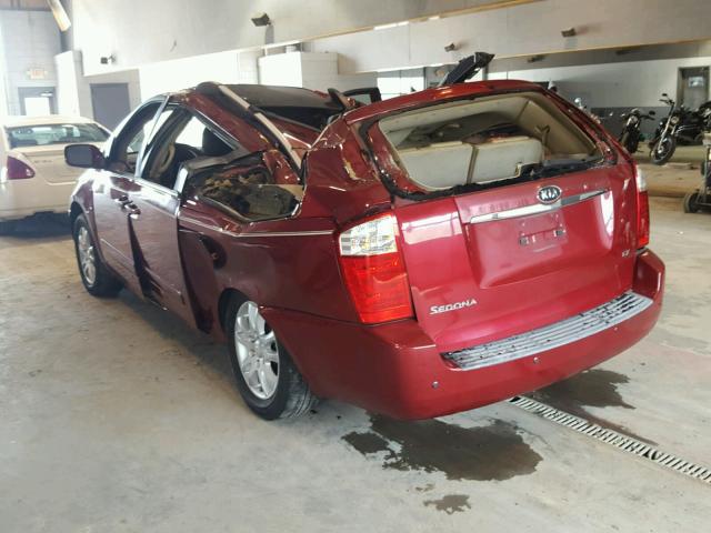 KNDMB233976158339 - 2007 KIA SEDONA EX RED photo 3