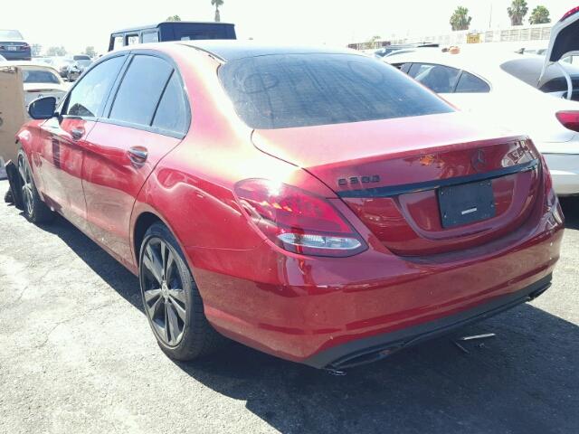 55SWF4JB2HU218775 - 2017 MERCEDES-BENZ C 300 BURGUNDY photo 3