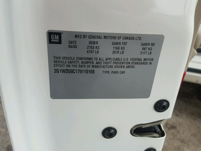 2G1WD58C179110168 - 2007 CHEVROLET IMPALA SUP 白色 照片 10