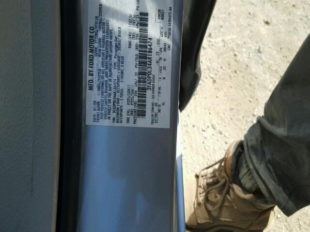 3FADP0L34AR186474 - 2010 FORD FUSION HYB SILVER photo 10