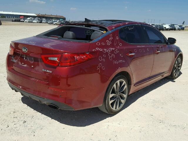 5XXGR4A67FG450623 - 2015 KIA OPTIMA SX RED photo 4