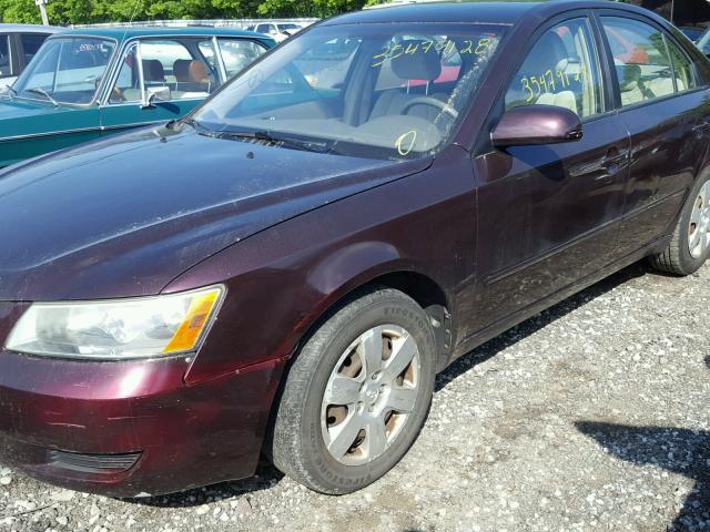 5NPET46C96H103855 - 2006 HYUNDAI SONATA GL PURPLE photo 9