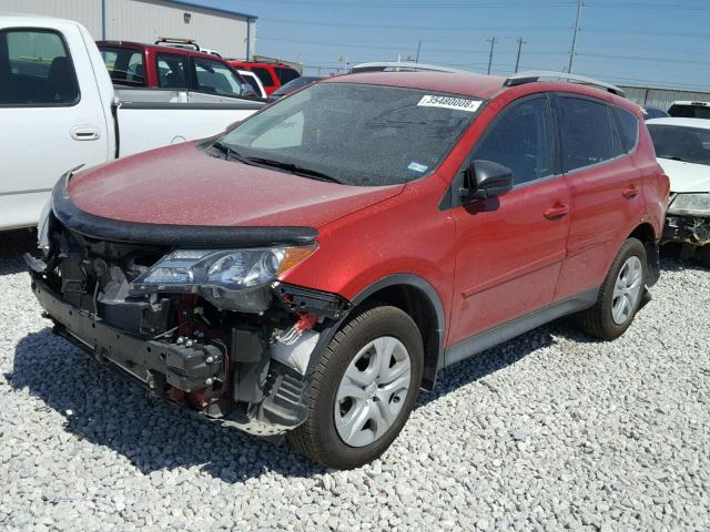 2T3ZFREV4FW168260 - 2015 TOYOTA RAV4 LE RED photo 2