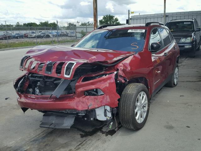 1C4PJLAB3HW573528 - 2017 JEEP CHEROKEE S RED photo 2