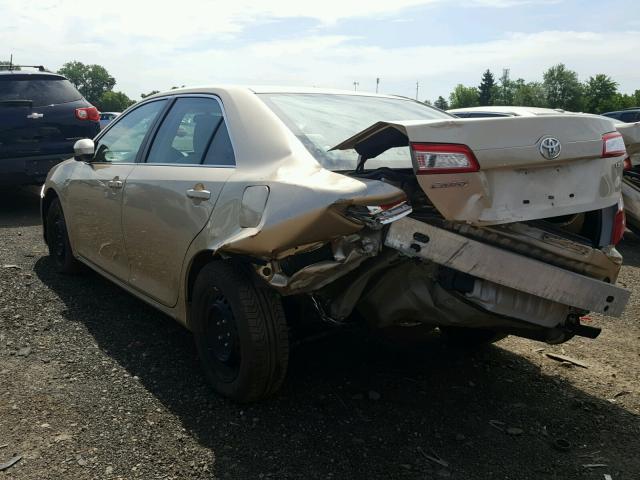 4T1BF1FK3CU100155 - 2012 TOYOTA CAMRY BASE Золотой фото 3