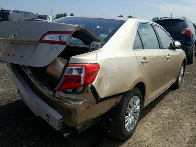 4T1BF1FK3CU100155 - 2012 TOYOTA CAMRY BASE Золотой фото 4