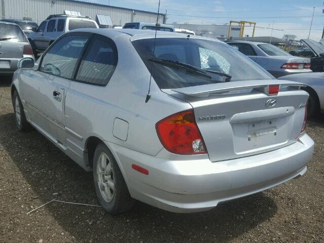 KMHCG35C03U243877 - 2003 HYUNDAI ACCENT GL SILVER photo 3