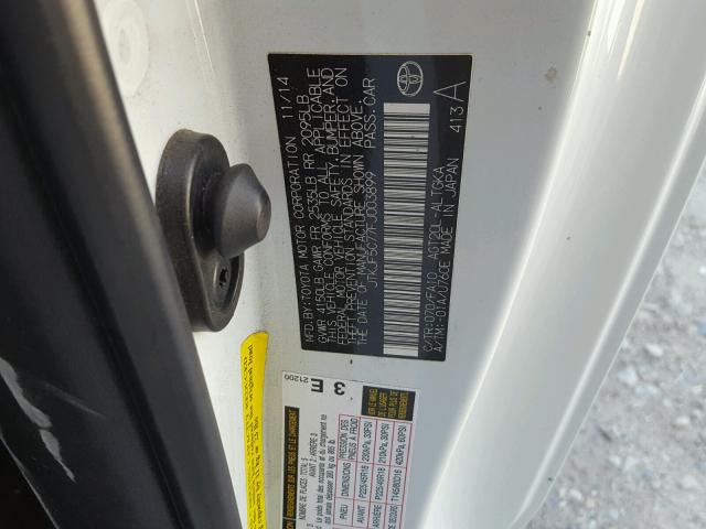 JTKJF5C77FJ003899 - 2015 TOYOTA SCION TC 白色 照片 10