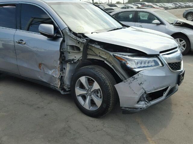 5FRYD4H22GB018076 - 2016 ACURA MDX SILVER photo 9