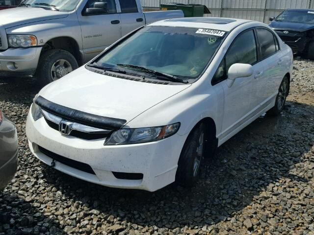 2HGFA15089H000554 - 2009 HONDA CIVIC EXL WHITE photo 2