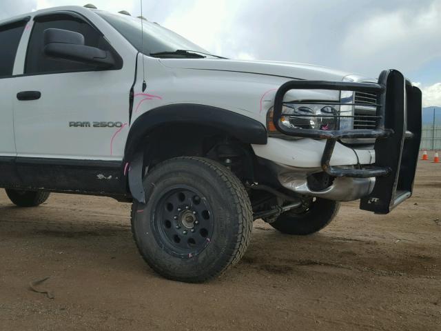 3D3KS28C95G760564 - 2005 DODGE RAM 2500 S WHITE photo 9