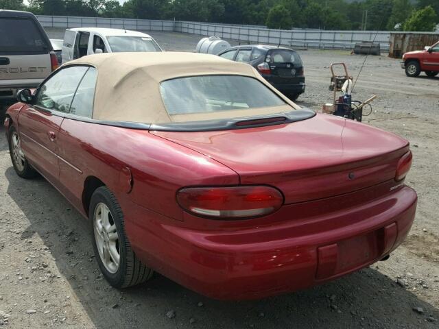 3C3EL55H8VT629707 - 1997 CHRYSLER SEBRING JX MAROON photo 3