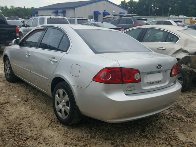 KNAGE123875135038 - 2007 KIA OPTIMA SILVER photo 3