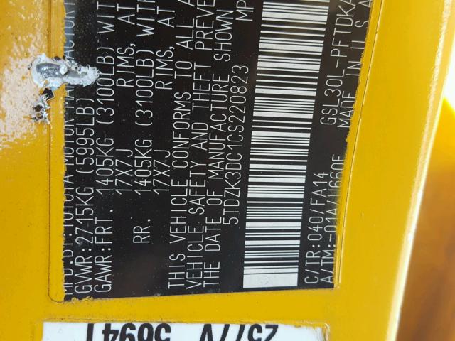 5TDZK3DC1CS220823 - 2012 TOYOTA SIENNA BAS TWO TONE photo 10