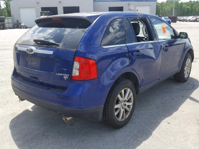 2FMDK4KC3DBB12267 - 2013 FORD EDGE LIMIT BLUE photo 4