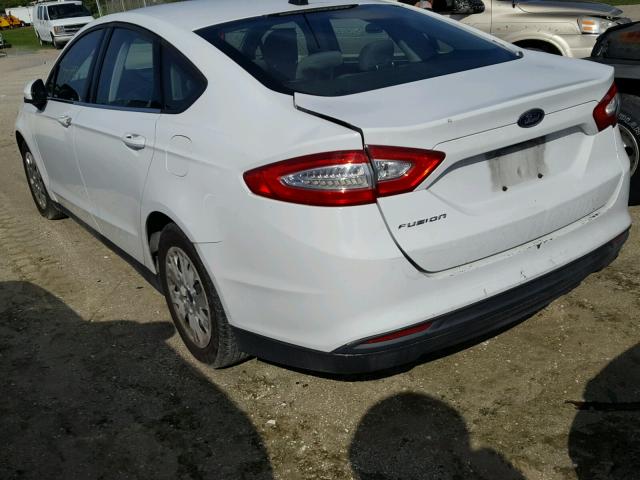 3FA6P0G78DR235850 - 2013 FORD FUSION S WHITE photo 3