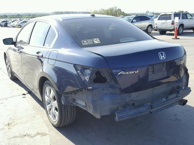 1HGCP26889A197820 - 2009 HONDA ACCORD EXL BLUE photo 3