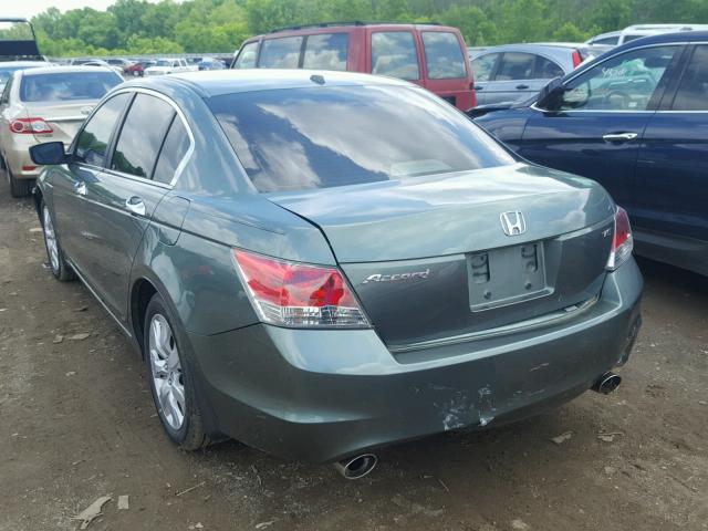 1HGCP36839A023143 - 2009 HONDA ACCORD EXL GREEN photo 3