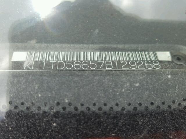 KL1TD56657B129268 - 2007 CHEVROLET AVEO BASE Қара фото 10