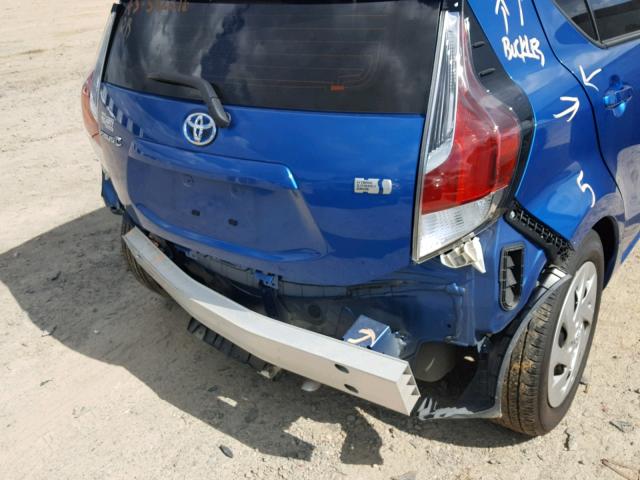 JTDKDTB39G1589737 - 2016 TOYOTA PRIUS C BLUE photo 9