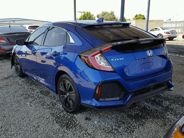 SHHFK7H54HU410292 - 2017 HONDA CIVIC EX ლურჯი ფოტო 3